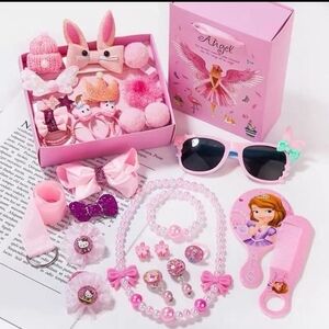 Children's Hair Accessories‎ Pink (hard Box 28 pieces) NEW